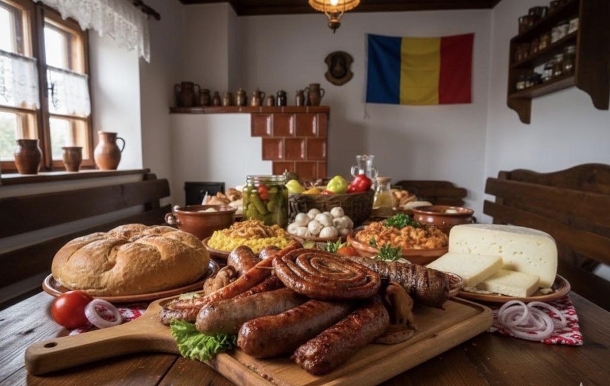 Intérieur de maison traditionnelle avec table garnie
